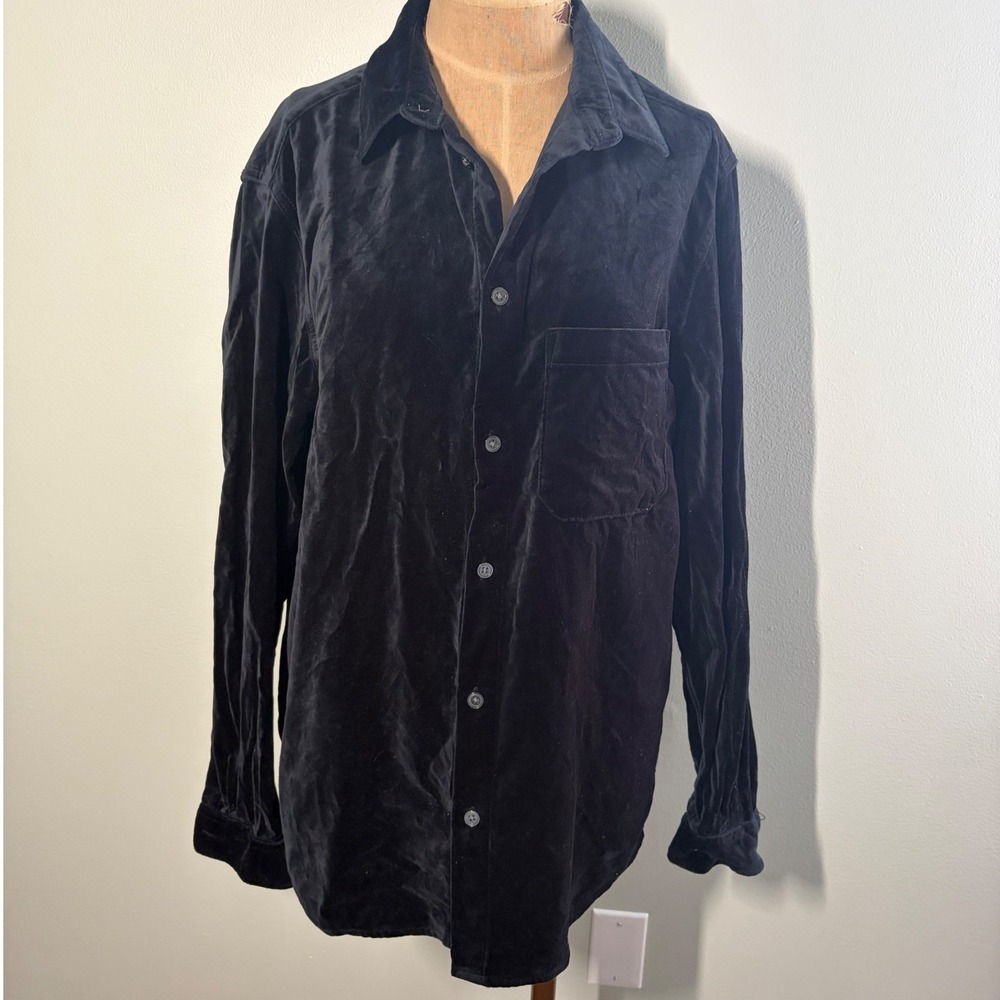 Black Velvet Whimsigoth Witchy Fall H&M Mens Regular Fit Button Down Shirt